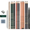 FABER-CASTELL 112925 Drawing Set Discovery 17 Pieces Including Polychromos, Pitt