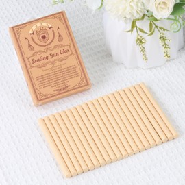 Pale Peach Sealing Wax Sticks, WASOHLING 20Pcs Glue Gun Wax Seal Sticks for Wax Seal Stamp, Pale Peach Wax Seals for Christmas Wedding Invitation Envelope Letter Seals, Craft Adhesive (Mini Size)
