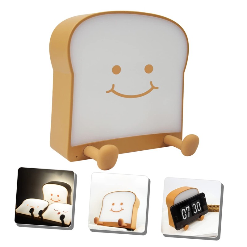 BIUDECO Kawaii Toast Night Lamp Cartoon Night Light for Brightness