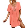SimpleFun Womens Beach Cover Up Flowy V Neck Short Sleeve