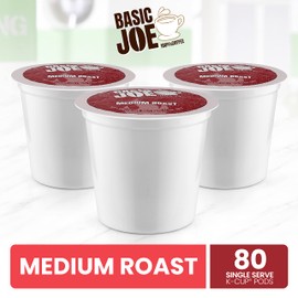Basic Joe 80-Count 100% Arabica Medium Roast Single Serve Coffee Pods for K-Cup Keurig Brewers