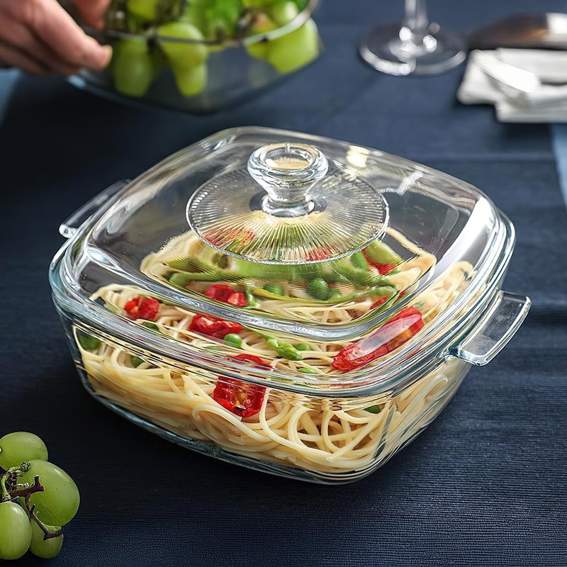 2 Pack Glass Casserole Dishes Clear Baking Casserole Dish Square