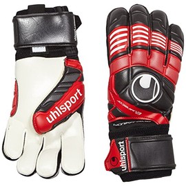 uhlsport Goalkeeper Gloves Eliminator Supersoft Bionik, Unisex, Torwarthandschuhe Eliminator Supersoft Bionik, Red/Black / White