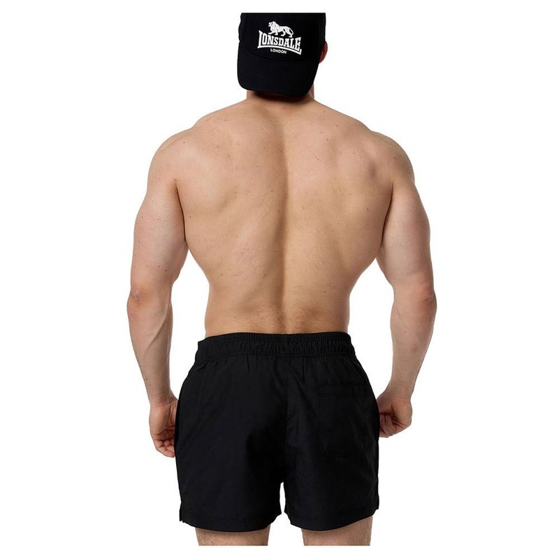 Lonsdale Men's Kilstay swimming trunks, Black/red/white