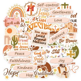 50PCS Christian Motivational Scrapbook Stickers, Bible Verse Faith Based Inspirational Journal Laptop Water Bottle Vision Board Sticker Decals, Christian Gifts