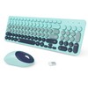 TKVPJYYI Wireless Keyboard and Mouse Combo, 2.4GHz USB Cordless Round