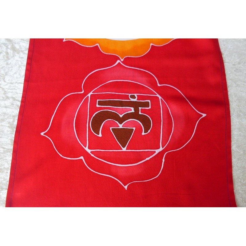 Large Batik Rainbow Chakra Meditation Cotton Wall Hanging - Hand