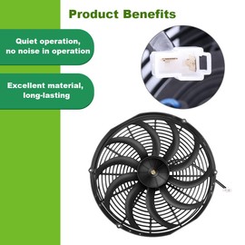 SCITOO 16" Inch Push Pull Electric Radiator Cooling Fan Assembly Kit Plascic Compatible with for Ford F-350 F-450 F-550 Super Duty for Ford Econoline