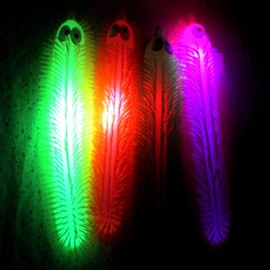 NUOBESTY Rubber Caterpillar Toy Glow Luminous Caterpillar Hand Press Inflated Animal Toy Glow in Dark Party Accessories (Random Colour) 33 × 8 cm