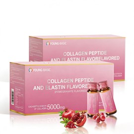 Anti-Aging 10,000mg Korean-Beauty Pomegranate Marine Collagen Drink, Liquid Collagen for women, French Hydrolyzed Collagen, Skipjack Elastin Peptide, Supports Skin, Less Wrinkles, 0 Additives (2 Pack)