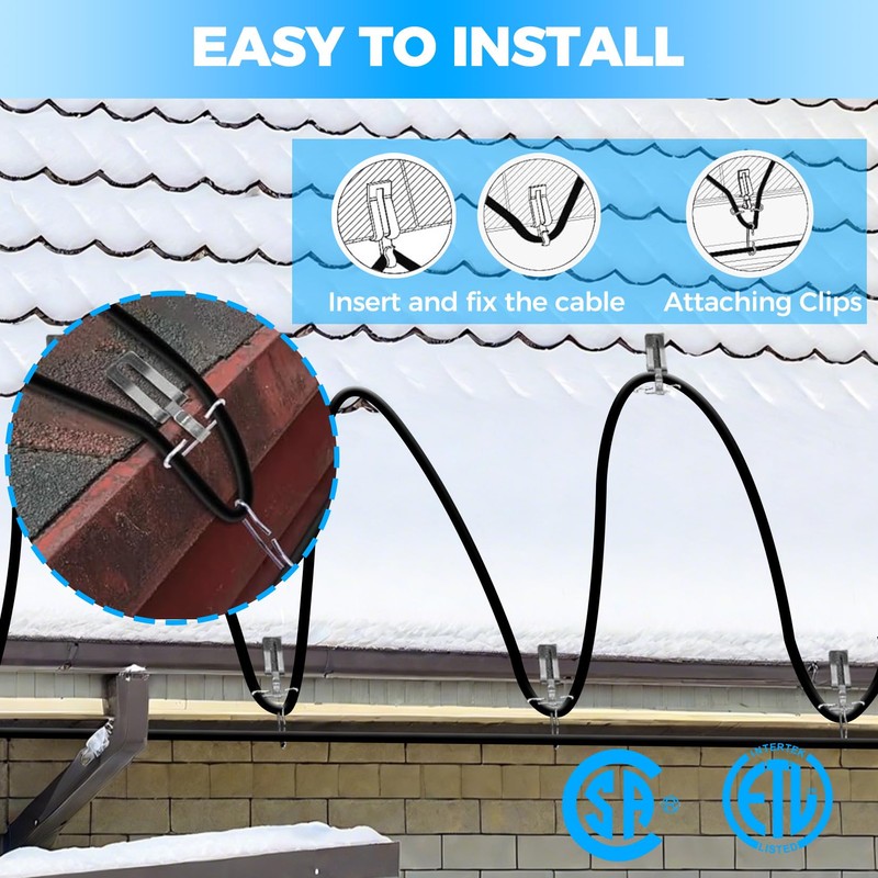 79.5FT(3FT~160FT) Water Pipe Heat Cable for Pipe Freeze Protection, Pipe