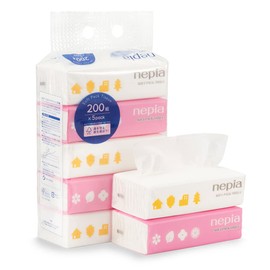 Nepia Tissue Soft Pack, 400 Sheets (200 Pairs) x 5 Packs, Value Large Capacity