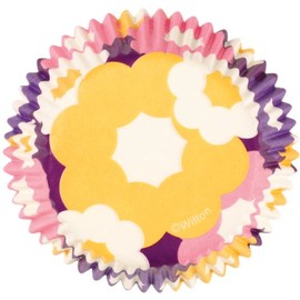 Wilton 2-inch Dia Paper Retro Floral Standard Baking Cup, Pack of 75, Multi-Colour
