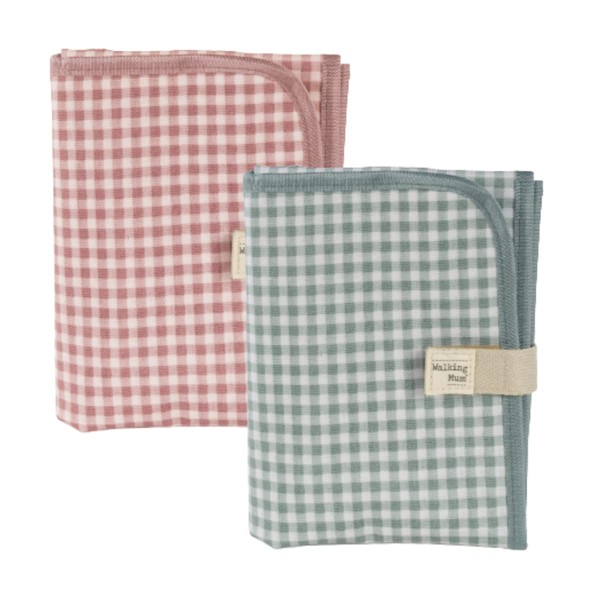 Walking Mum. I Love Vichy Portable Folding Changing Mat Easy to Put in Your Mother Bag (Green, 18 x 27 x 4 cm)