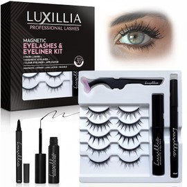Luxillia Luxilia Magnetic Eyelash Kit - 8 Piece (Clear & Black) with Applicator and Liner Set Natural Appearance Reusable Fake Extension Application Magnetica Natural Ingredients Free Black & Clear / 럭실리아 마그네틱 속눈썹 키트 - 어플리케이터가 포함된 8피스(클리어 & 블랙) 및 라이너 세트 