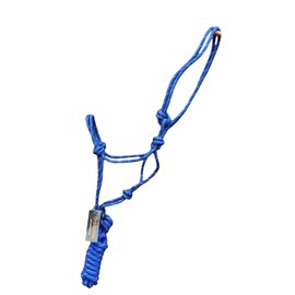 Hi-Viz Reflective Rope Headcollar with Lead Rope Se Fully Adjustable (Pony, Royal Blue)