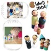 JUHONNZ Wooden Figures, 50 Pieces Wooden Peg Dolls Wooden Figures