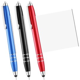 Pack of 3 Ballpoint Pens with Cheat Sheet Tab Retractable 0.7 mm Cheat Sheet Pen with Blue Refill Fine Tip Metal Ballpoint Pen for Student Graduation Blue Black Red