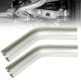 Simnliras 2 Pcs 2.5" OD 45 Degree Exhaust Pipe 45° Mandrel Bend Elbow Stainless Steel 2.5 inch Exhaust Elbow Pipe for Car Modified Exhaust System, Universal Fit, 5.9" Leg Length