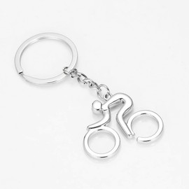 IKAAR Keyring Sporty Man Road Bicycle Figure Keychain Stainless Steel, silver