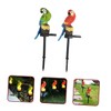 OSALADI Bird Decoration 2 Pieces Parrot Garden Stake Solar Light