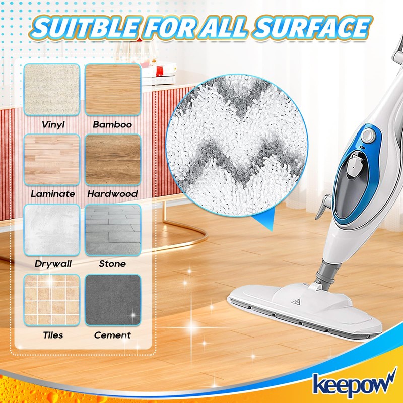 KEEPOW Steam Mop Pads Compatible with PurSteam Steam Mop Cleaner