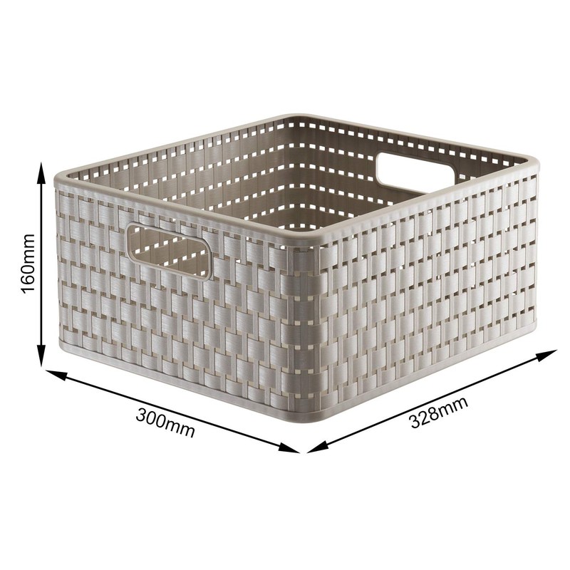 Rotho Country 14-Litre Rattan Effect Plastic (PP - Polypropylene) Storage