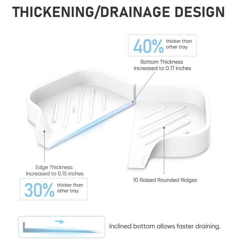 Silicone Soap Holder, 4 Pcs Thickened High-Purity Silicone Self Draining