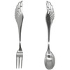 Pinenjoy 2Pcs Angel Wing Spoon Fork Flatware Set 18/10(304) Stainless