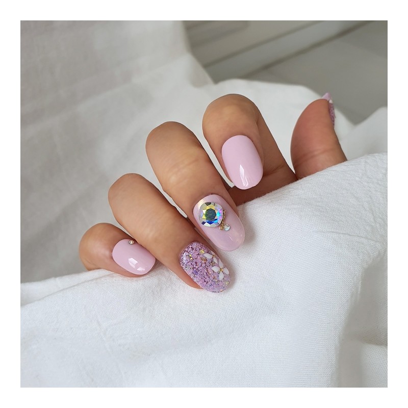 Roman Flower Handmade Nail Tips - Oval / 로망 플라워
