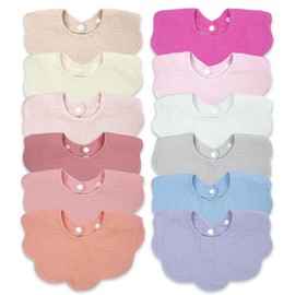 DOSMINE Baby Drool Bibs for Unisex Girls Boys Cotton Bibs Baby Bibs Muslin Bibs for Drooling & Teething Baby Essential Bibs for Baby Girls