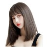 Peluca Cabello Natural Larga Dama Castaño Pelucaa De Mujer