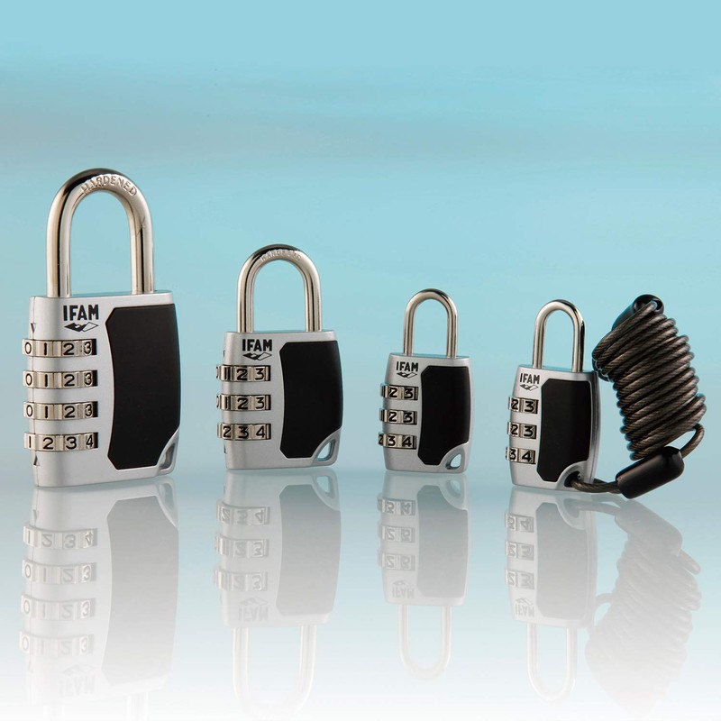 Ifam c25S Combination Travel Padlock With Attached Cable