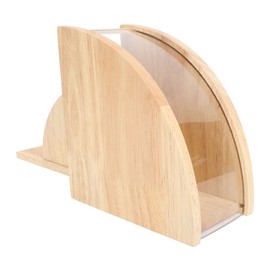 Dustproof Filter Holder Fan Shaped Coffee Filter Storage Holder Solid Wood Coffee Filter Organizer