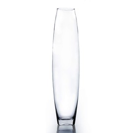 WGV Tall Bullet Glass Vase, Width 4.3", Height 16", (Multiple Sizes Choices) Clear Oval Urn Floral Planter Container Storage Centerpiece, Wedding Event Home Decor, 1 Piece (VFV0316)