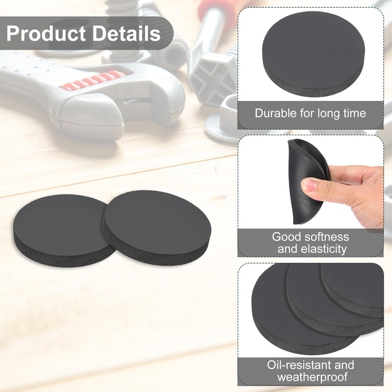 PATIKIL Rubber Solid Discs Washers, 4 Pcs Anti-Vibration Spacer 60mm
