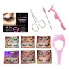 variable Kit 6 Pestañas Postizas Pegamento Pinzas Tijeras Cepillo