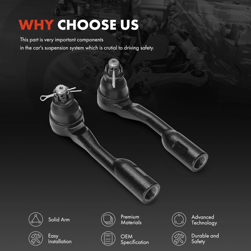 A-Premium 2 x Front Outer Tie Rod Ends, Compatible with