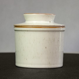 GAMYPET French Butter Crock for Counter with Water Marking Line and Lid Keep Butter Fresh Soft-Kitchen Home Decor Gift-Glaze Reactive Collection-Speckled Trajectory