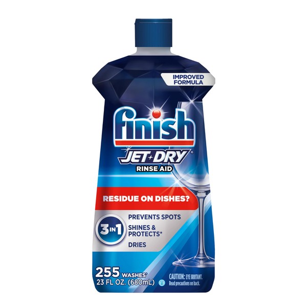Finish Jet-Dry Dishwasher Rinse Aid, Compatible with Dishwasher Detergent, Prevents