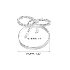 sourcing map Metal Napkin Rings, 6pcs Bow-knot Napkin Ring Holder Buckle for Dining Table Decorations Wedding Birthday Holiday Party, Silver Tone