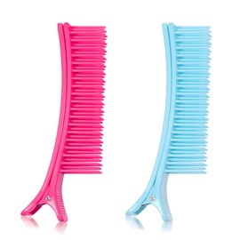2 PCS Hair Grip Clips for Sectioning, Pink and Blue Hair Sectioning Clips, Salon Comb Clip for Styling, Cutting, Coloring, and DIY Accessories
