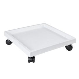 NAZKAEN 14.2 Inch Square Rolling Plant Caddy Saucer with Wheels, Heavy Duty Wheeled Planter Stand for Potted Plant, Coaster Roller Base Tray with Casters, Flower Pot Dolly Holder for Indoor Outdoor