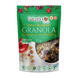 Nature's Mix Apple Cranberry Granola - Nut Free - Canadian Locally Made - Vegan and Kosher Certified, Apple Cranberry Granola, 312 Grams, Light Green
