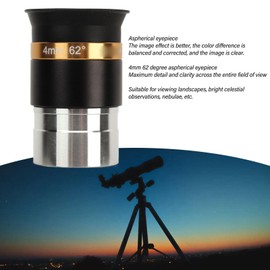 Greensen 62° Wide Angle Aspherical Eyepiece, 4 mm Focal Length 1.25 Inch Telescopic Eyepiece with Improved Aspherical Lens for Moon, Planet and Deep Sky Observations