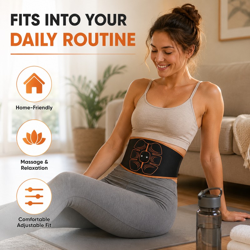 ABS Muscle Stimulator Belt for Home Fitness – USB Rechargeable