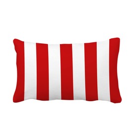 Leaveland Red and White Stripe Set of 2 12x20 Inch Cotton Polyester Throw Pillow Cover Decorative Soft Lumbar Cushion Case Slipcover Fall Autumn Winter Christmas Home Decor Sofa Accent Pillowcase Sham