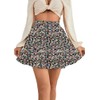 GPHY Women's Floral Ruffle Mini Skirts Cute Elastic Hight Waist