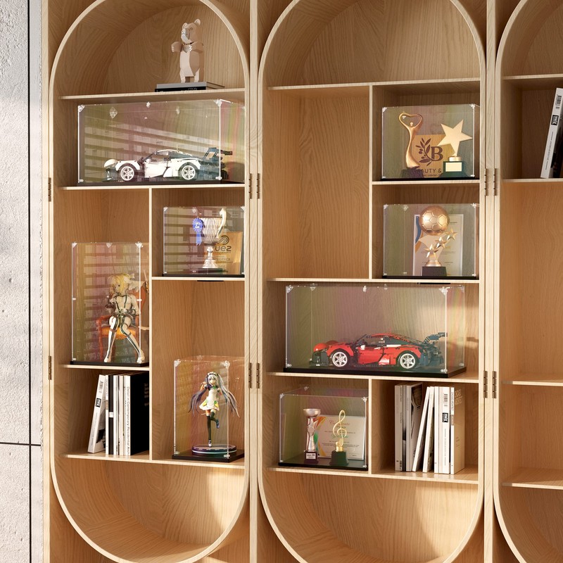 DOFOPO Clear Acrylic Display Case Self-Assemble Display Case Acrylic Box