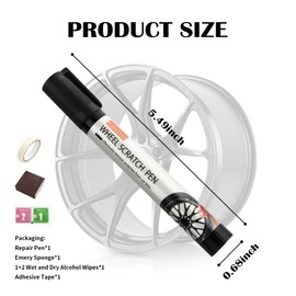 Wheel Scratch Repair Kit,Car Repair Rim Paint for Quick Wheel Scratch Fix Wheel Repair Kit Curb Rash,Professional Car Accessories Rim Scratch Repair Kit Fit Most Cars